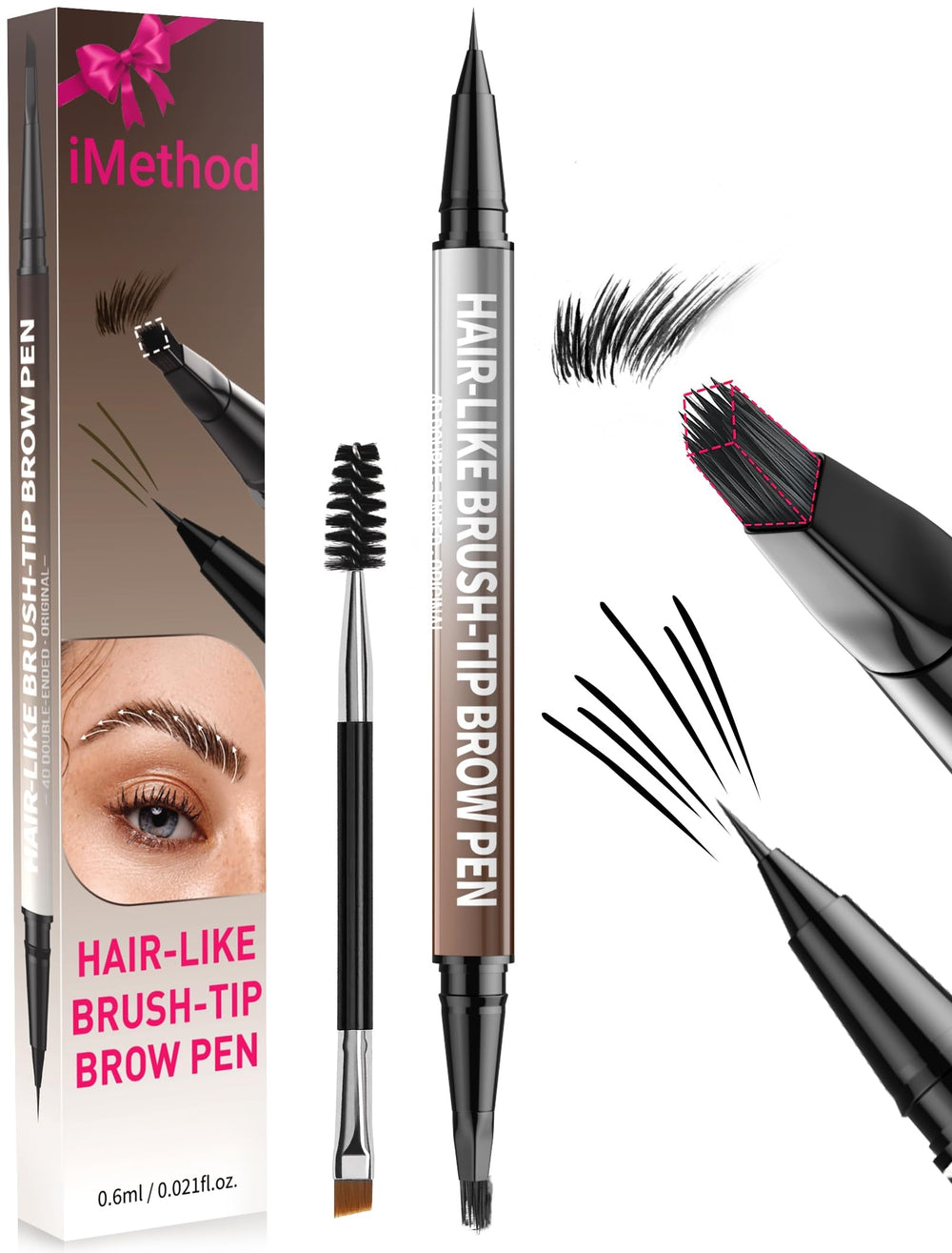 Imethod Eyebrow Pen dual-ended brush tip for precise brow shaping