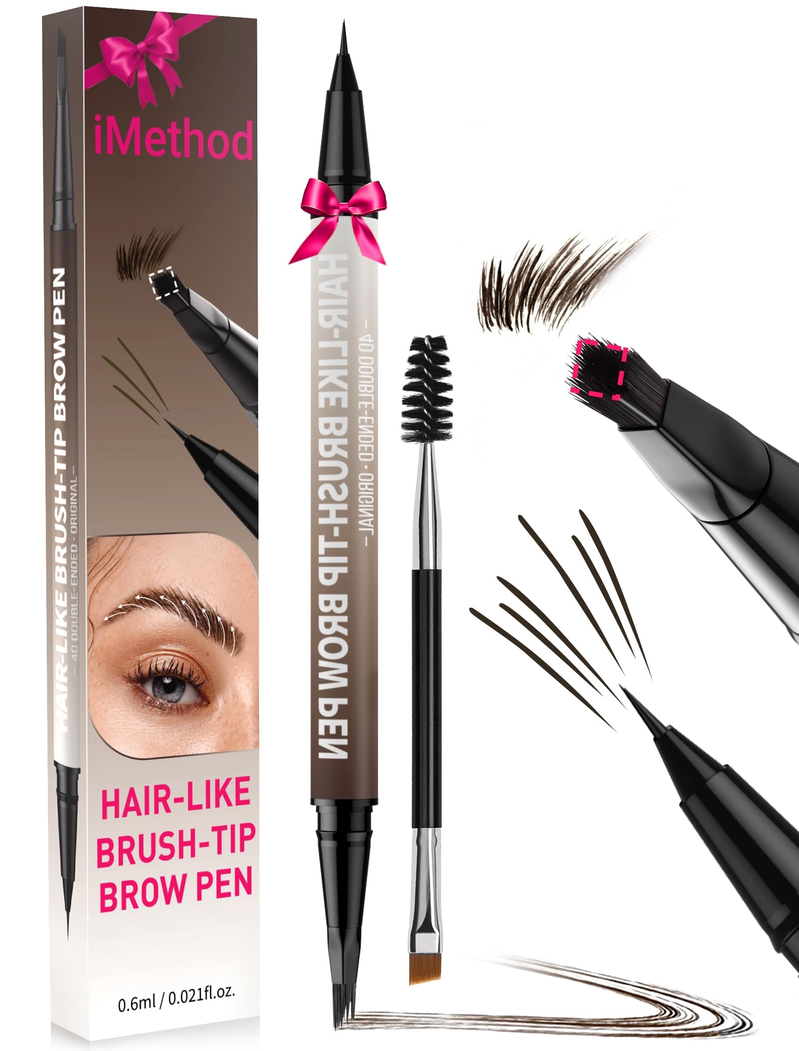 iMethod Eyebrow Pen dual-ended tip closeup showing natural 4D brows