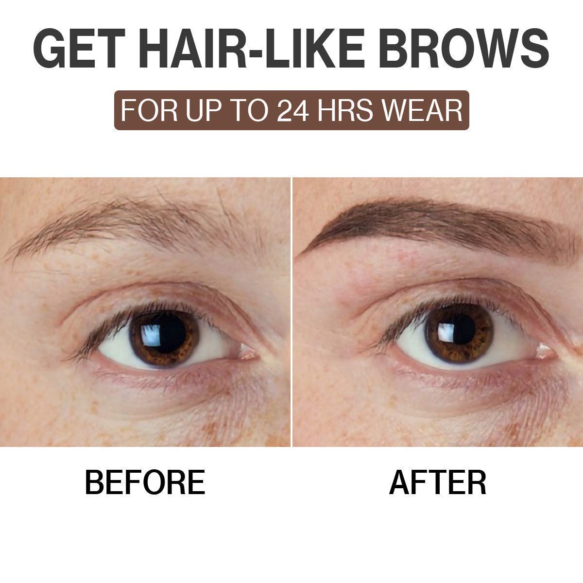iMethod Eyebrow Pen hair-stroke close-up demonstrating realistic, natural-looking lines.