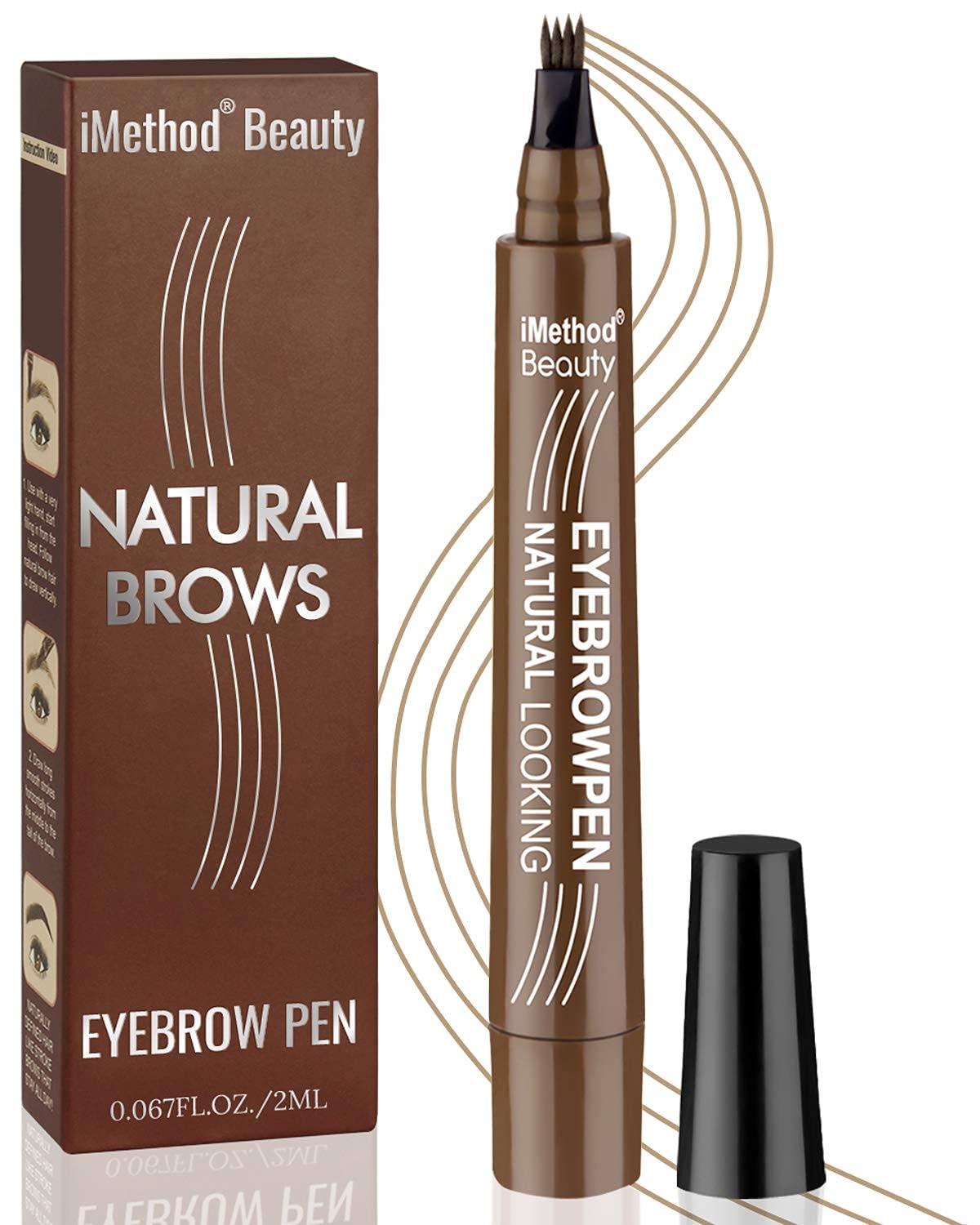 iMethod Eyebrow Pen Light Brown cap close-up shows shade and smooth finish for precise definition