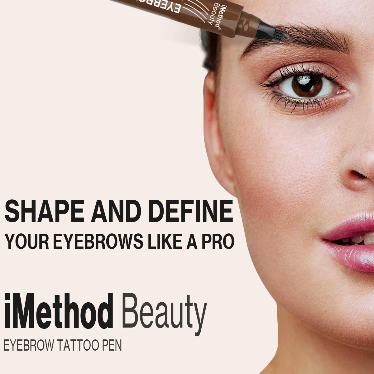 iMethod Eyebrow Pen natural hairlike strokes close-up for realistic brow definition