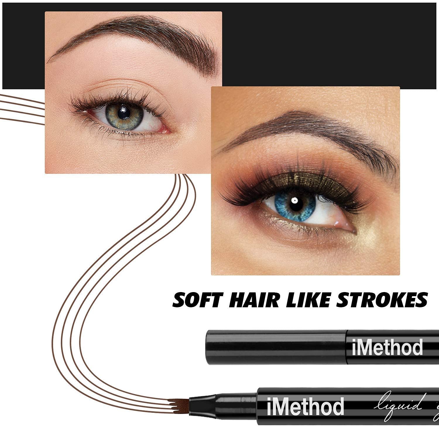 iMethod Eyebrow Pen brow swatches show brown shade range for match