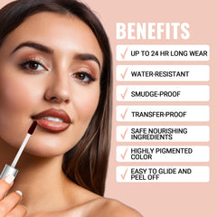 iMethod Lip Stain daywear test under daylight shows smudge-resistant finish