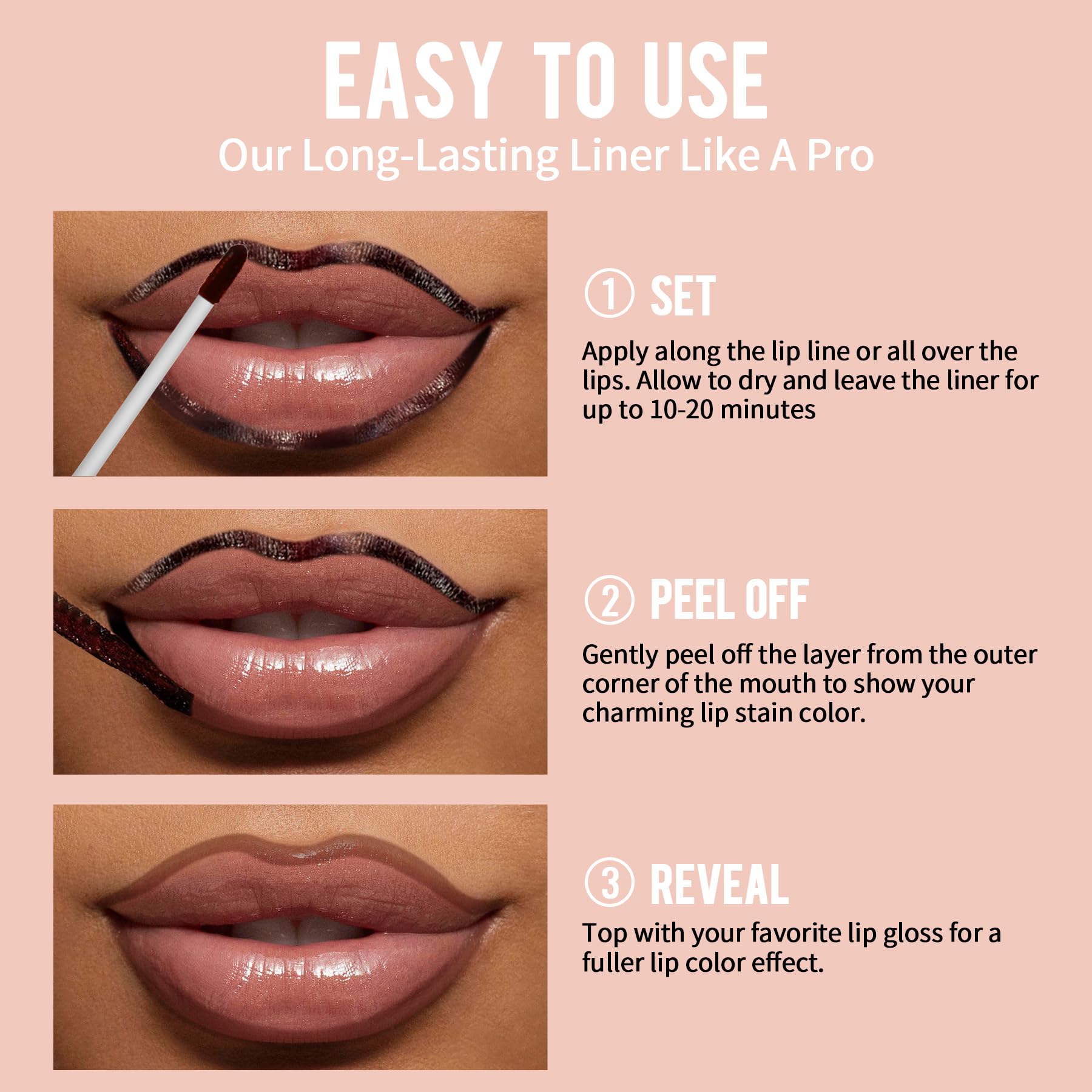 iMethod Lip Stain waterproof test demonstrates all-day staying power without transfer