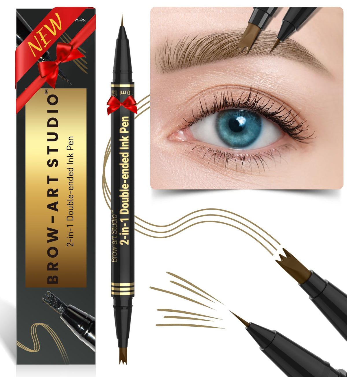 iMethod eyebrow pencil side view highlights the dual-ended design for daily brows.