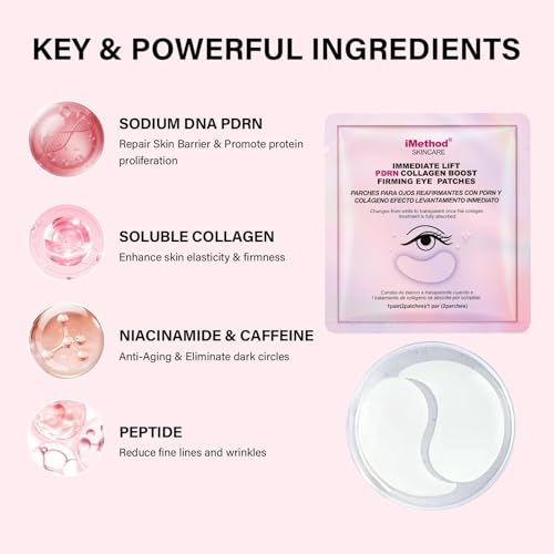 iMethod PDRN eye mask gel texture delivers hydration and smoother under-eye skin.