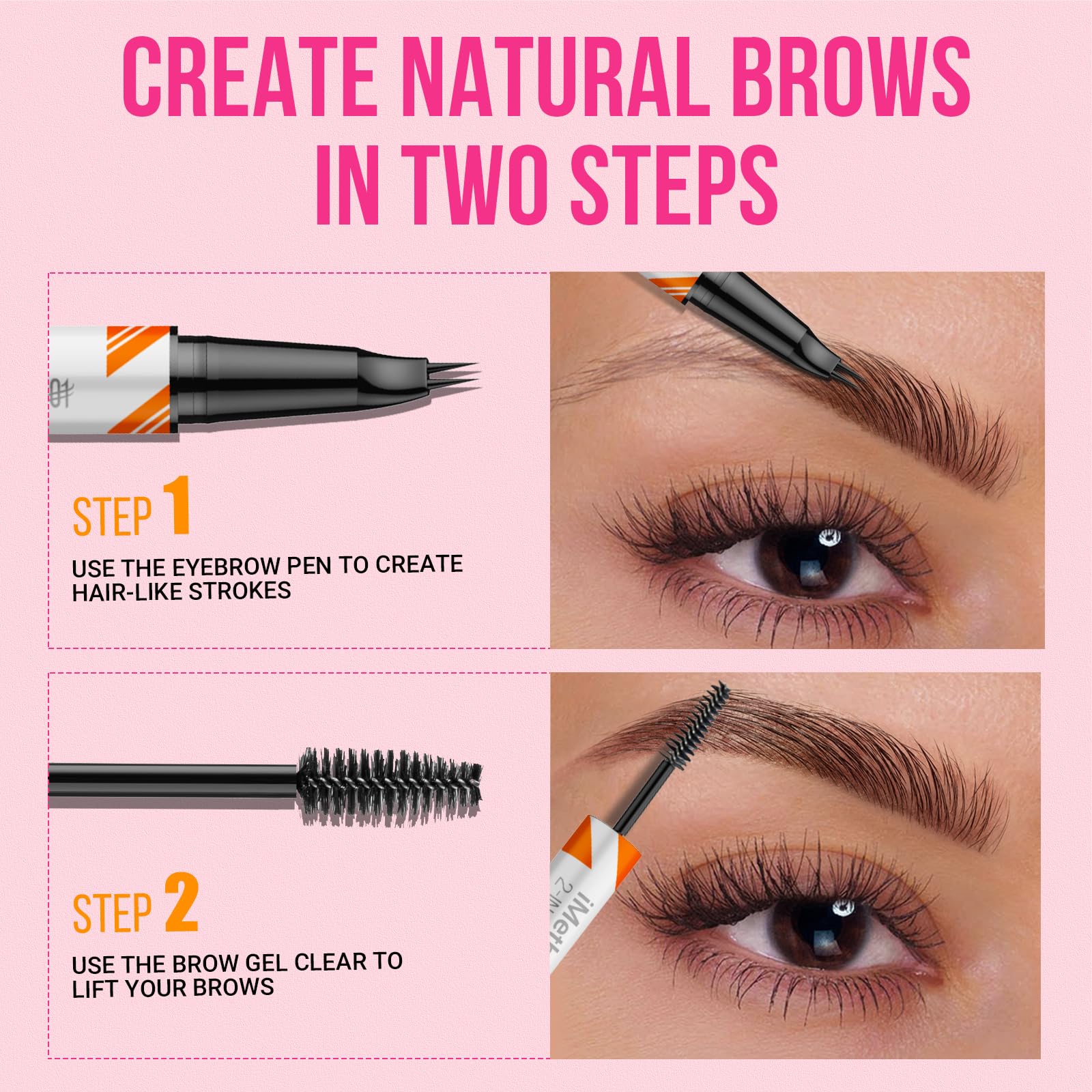 iMethod smudge-proof formula keeps brows intact through rain or sweat.