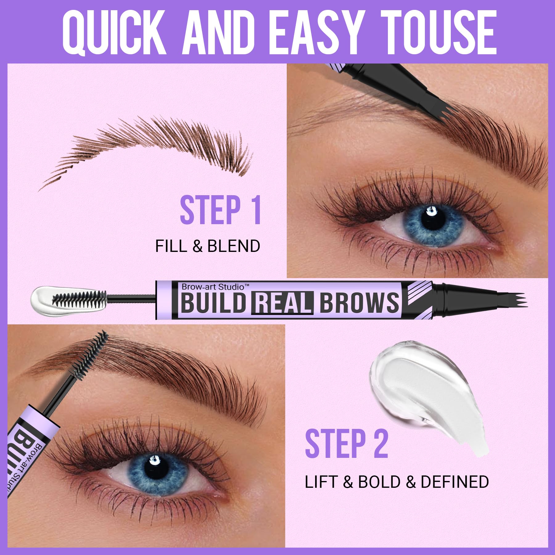 iMethod waterproof wear test close-up showing smudge-proof brows during activity
