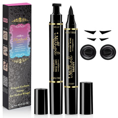 iMethod winged eyeliner stamp left eye application for quick symmetrical wing.