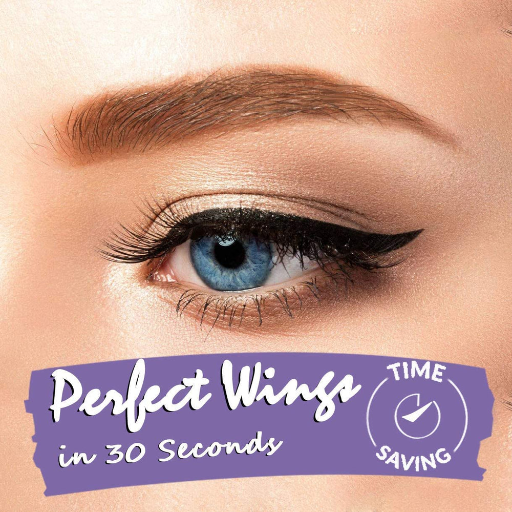 iMethod winged eyeliner stamp right eye application for mirrored wings.