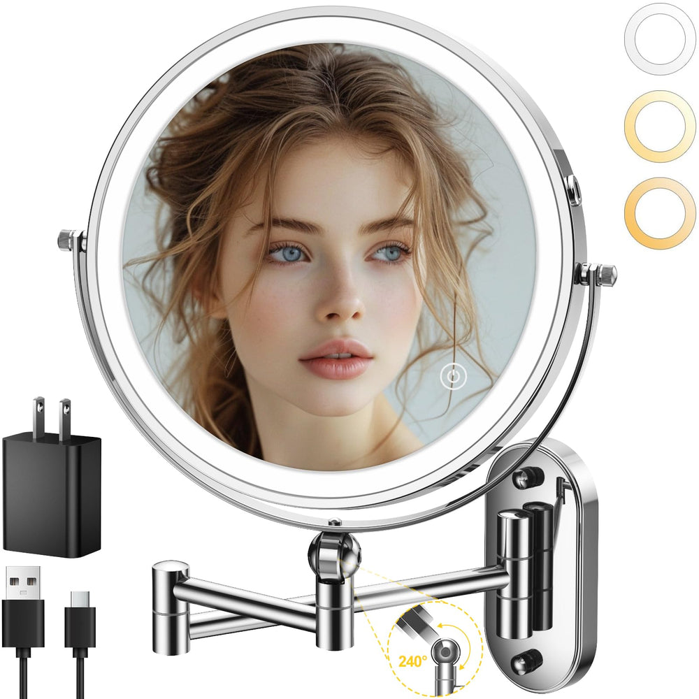 IMIKONA 9-inch wall-mounted makeup mirror provides clear full-face view for daily routines