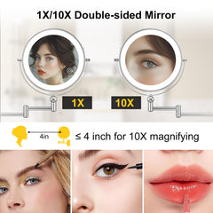 IMIKONA double-side 1X/10X magnification aids precise eyebrow grooming