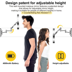 IMIKONA extendable arm wall-mount for flexible positioning during routines
