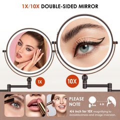IMIKONA LED lighting with three colors for flattering makeup conditions.