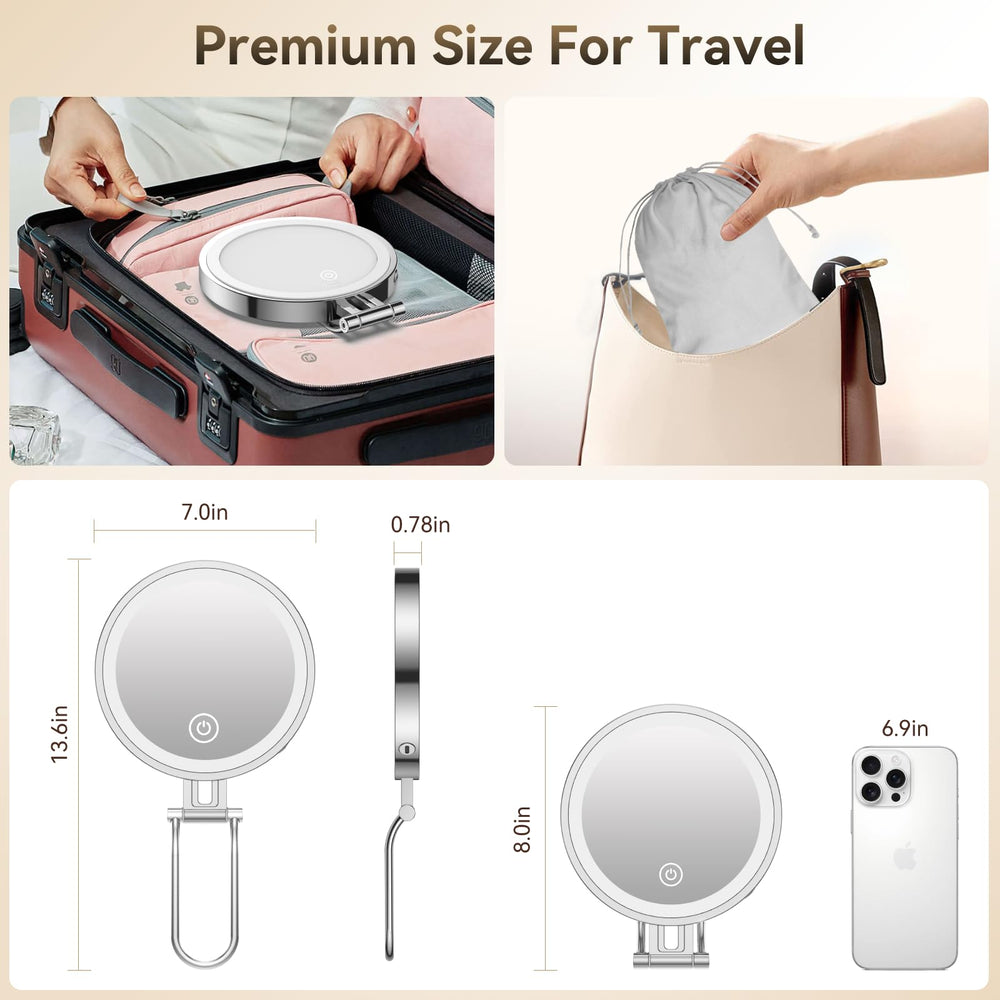 IMIKONA travel makeup mirror durable aluminum body and design