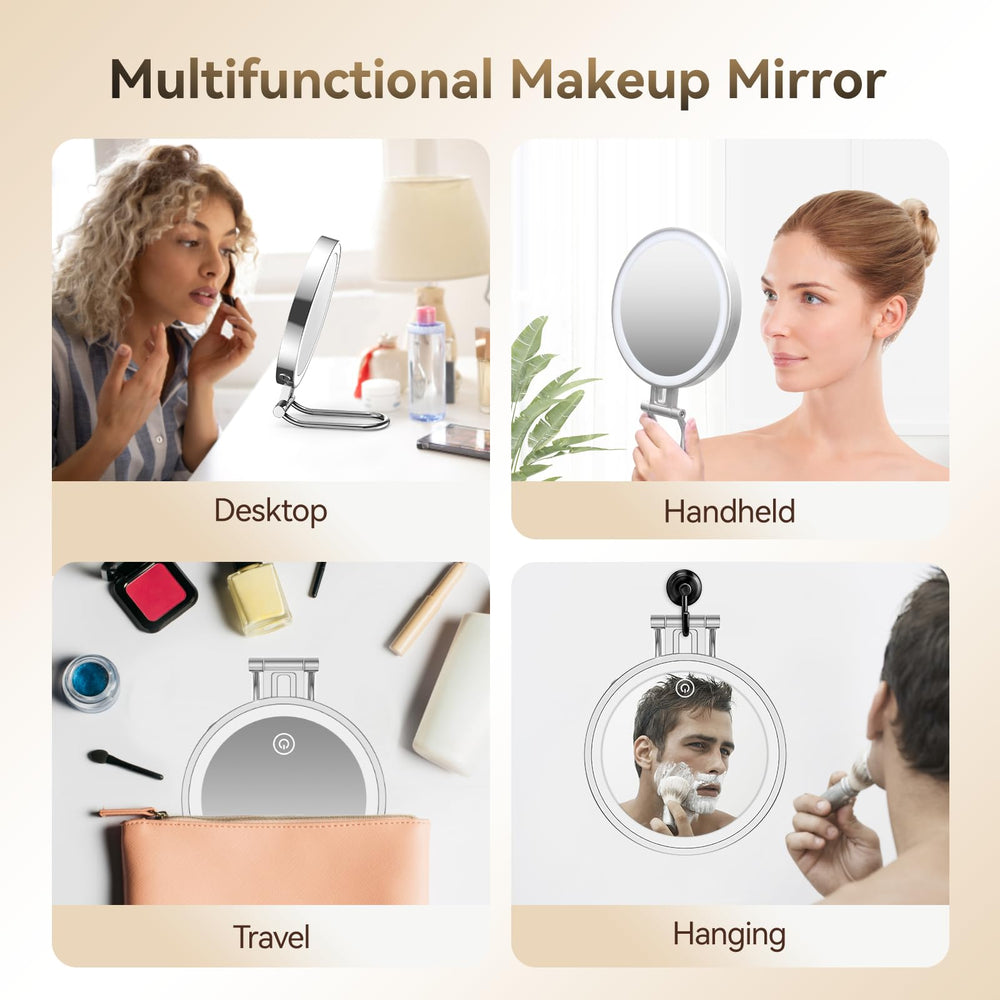 IMIKONA travel makeup mirror battery status indicator for travel readiness