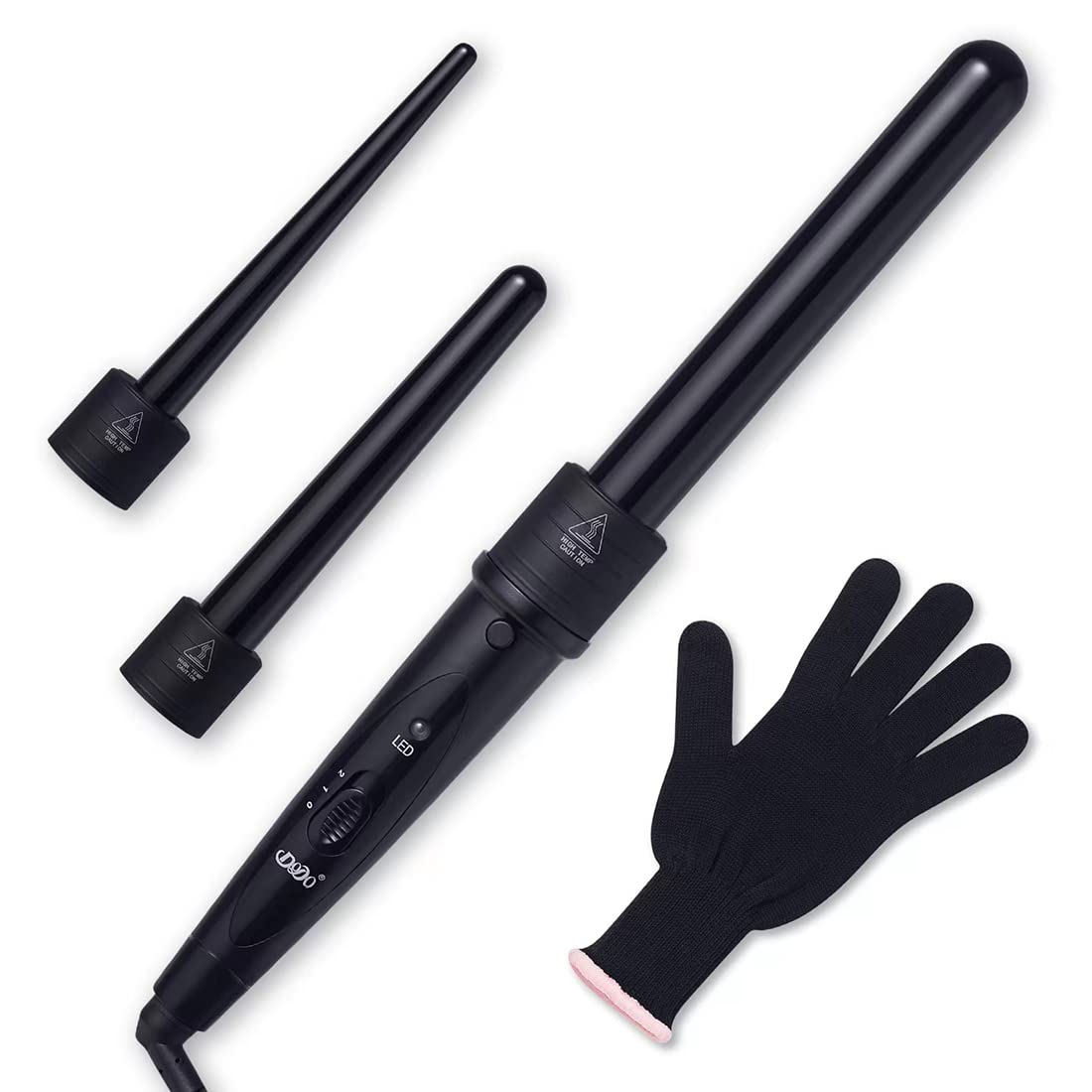 iMissiu Tourmaline 3in1 wand in black finish for versatile curling and salon-grade shine.