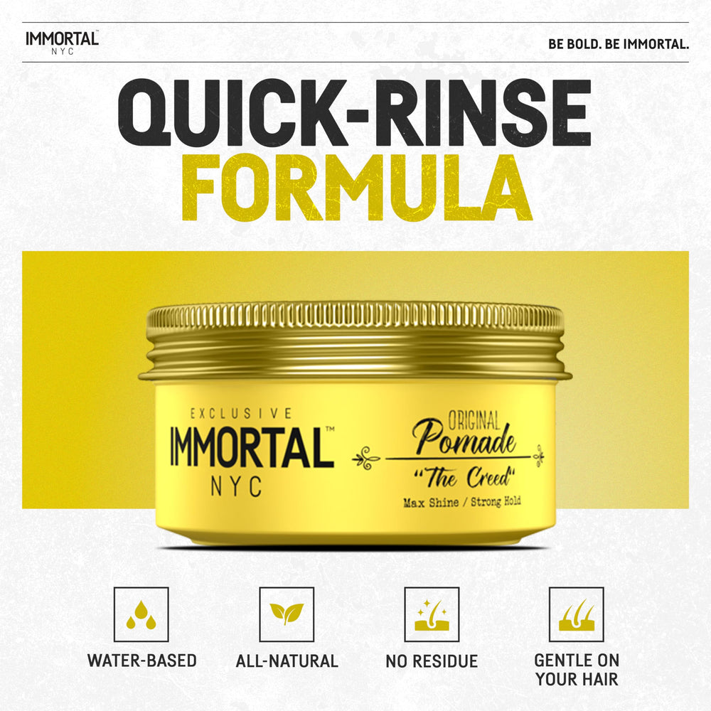 Immortal NYC Creed pomade styling demo for retro and modern looks.
