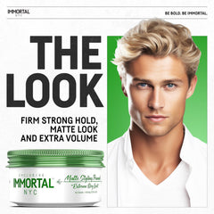 Immortal NYC Matte Styling Pomade adds matte texture and volume for everyday hair.