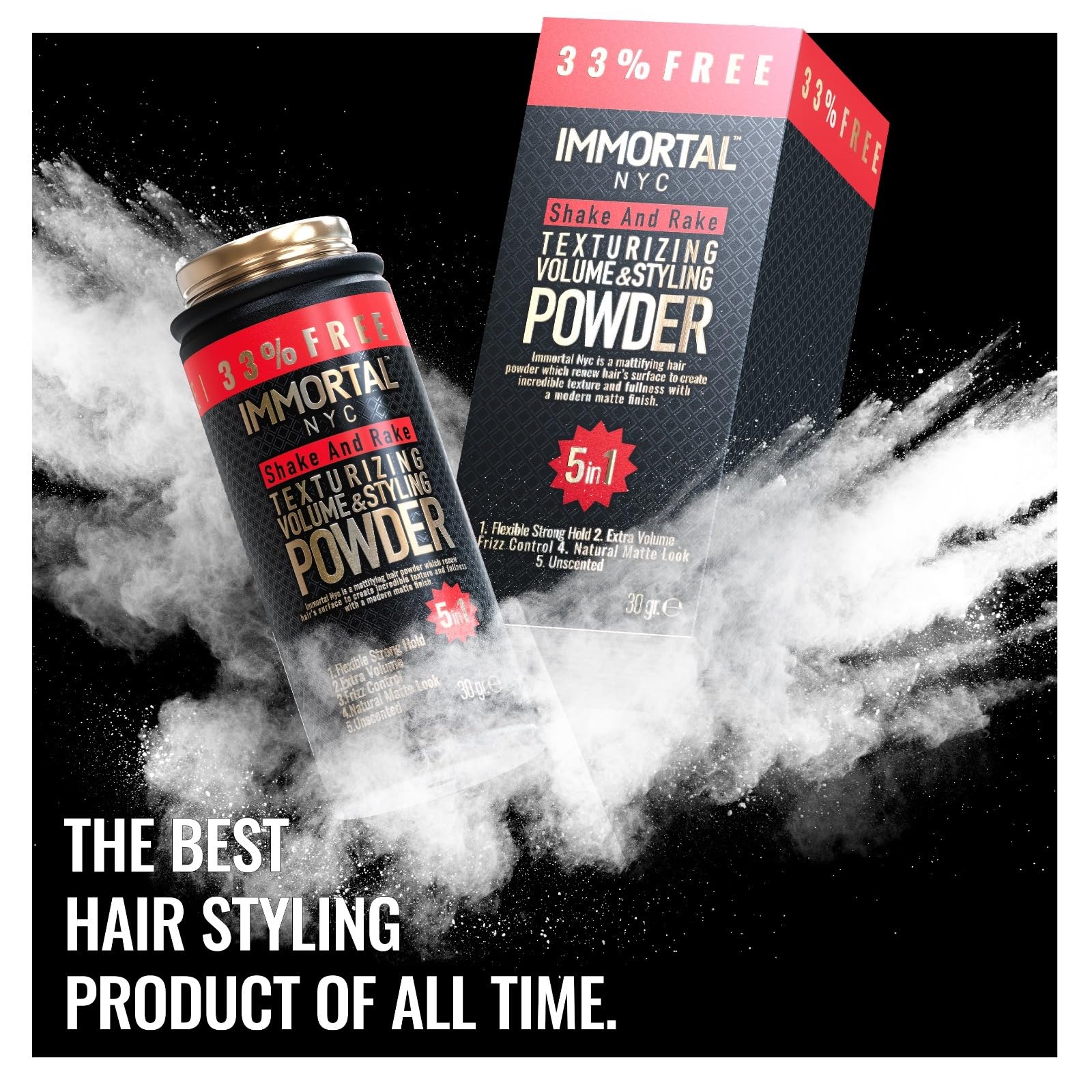 Suitable for all hair types with visible volume from Shake and Rake