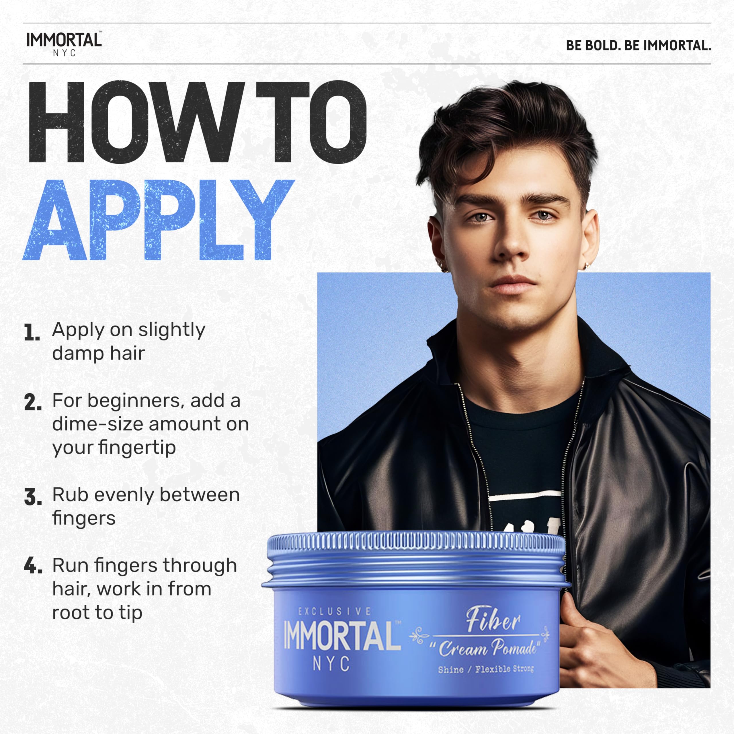 Immortal NYC Fiber Cream Pomade matte finish for a modern look