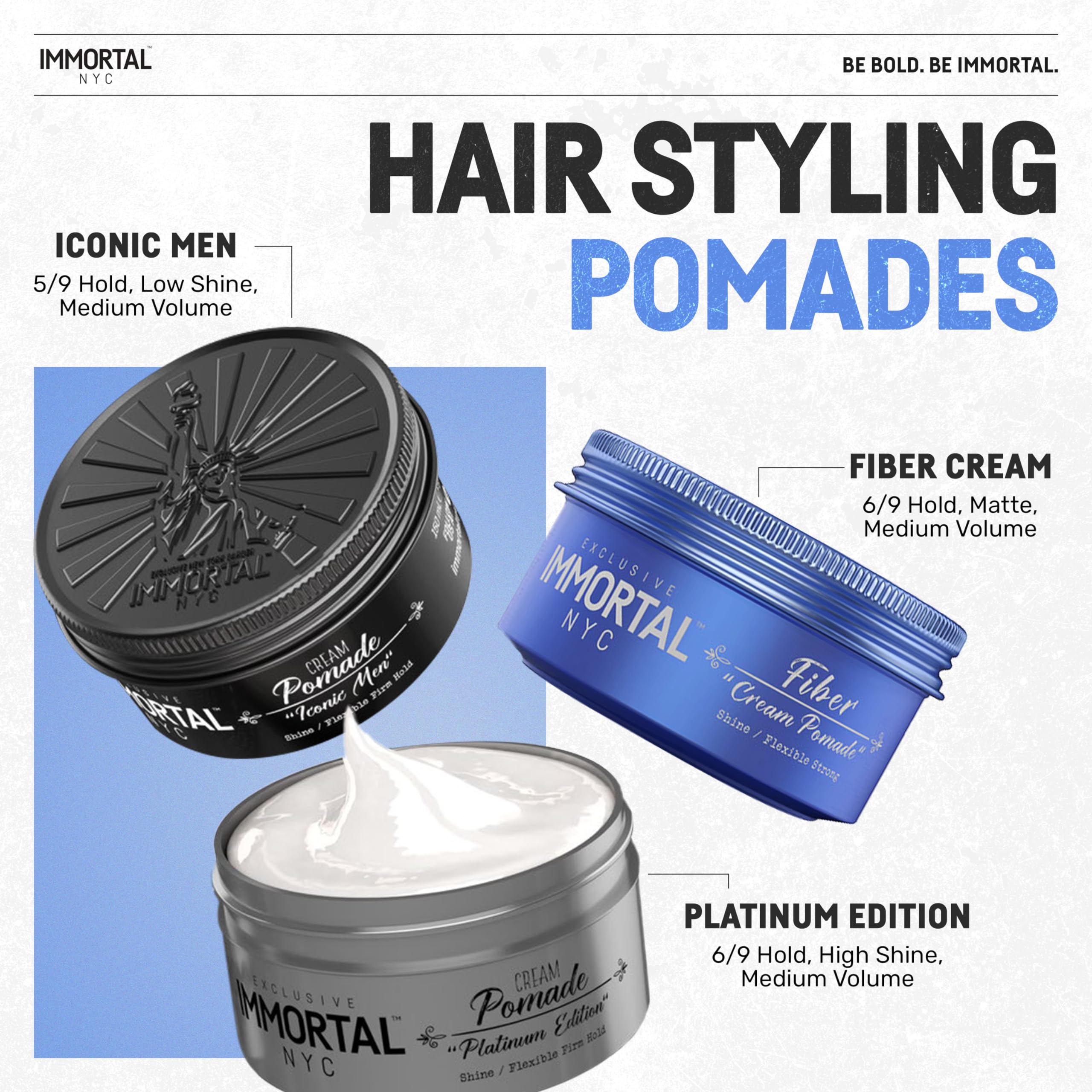 Immortal NYC Fiber Cream Pomade water-based splash indicating easy rinse