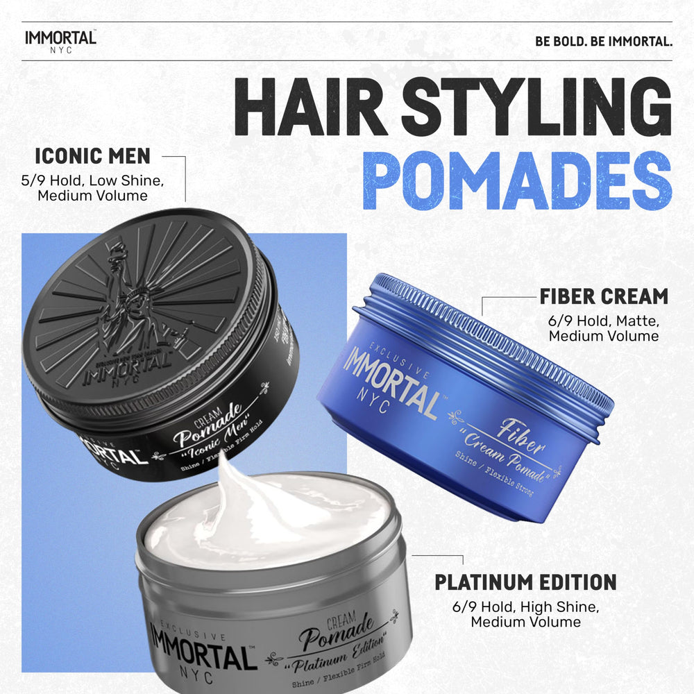 Immortal NYC Fiber Cream Pomade water-based splash indicating easy rinse