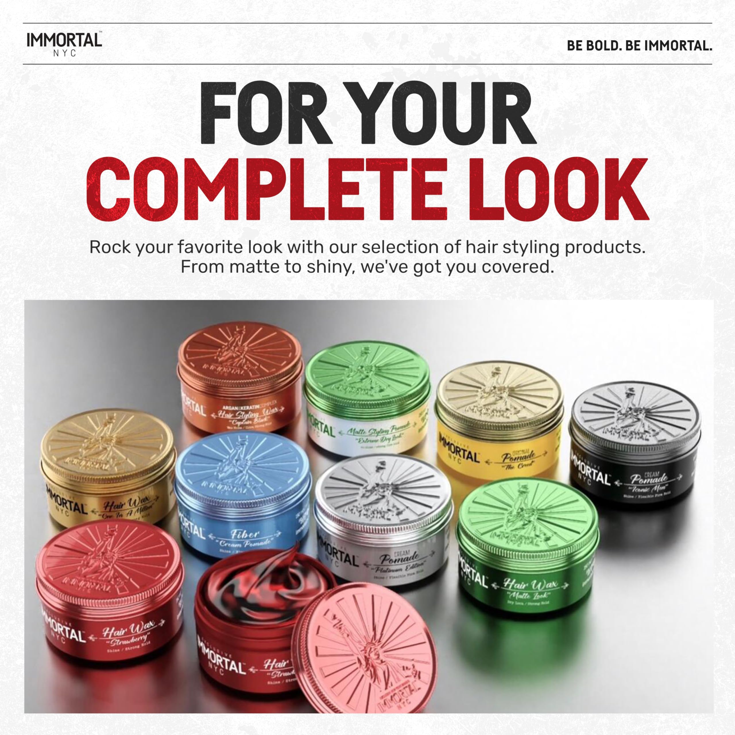 Immortal NYC Strawberry Hair Wax suitable for all hair types.