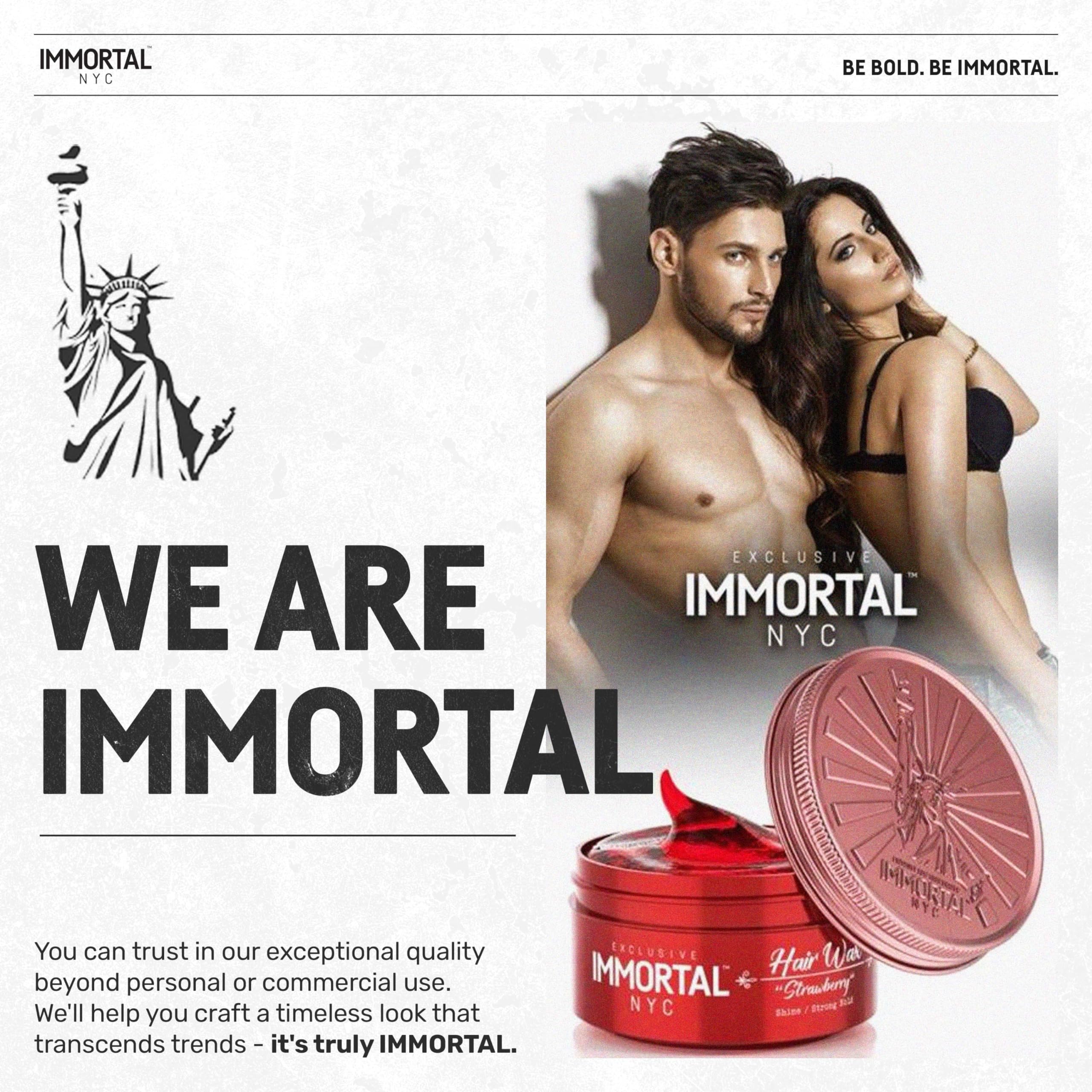 Immortal NYC Strawberry Hair Wax everyday use without residue.