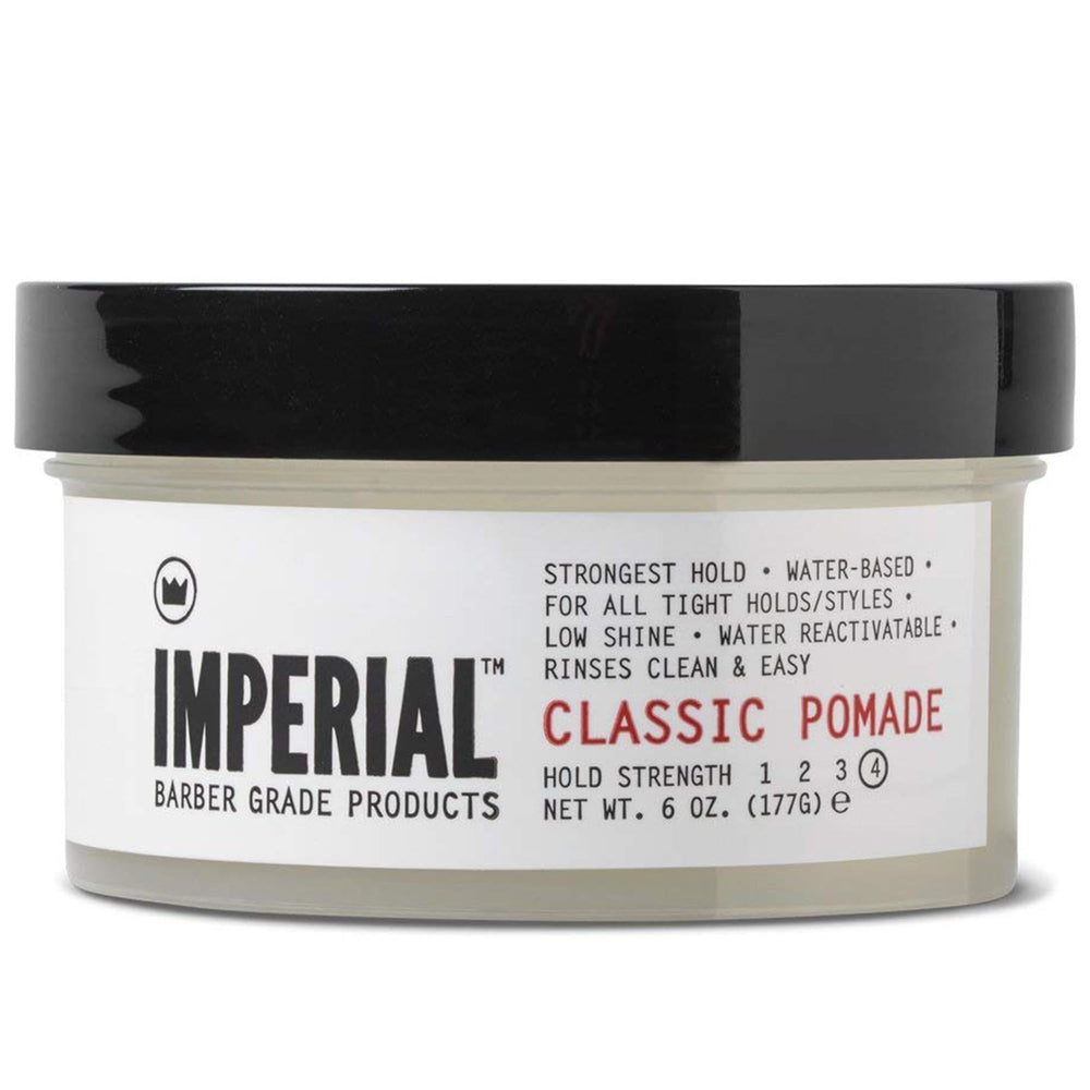 Imperial Classic Pomade 6oz jar shows strong hold for timeless styles