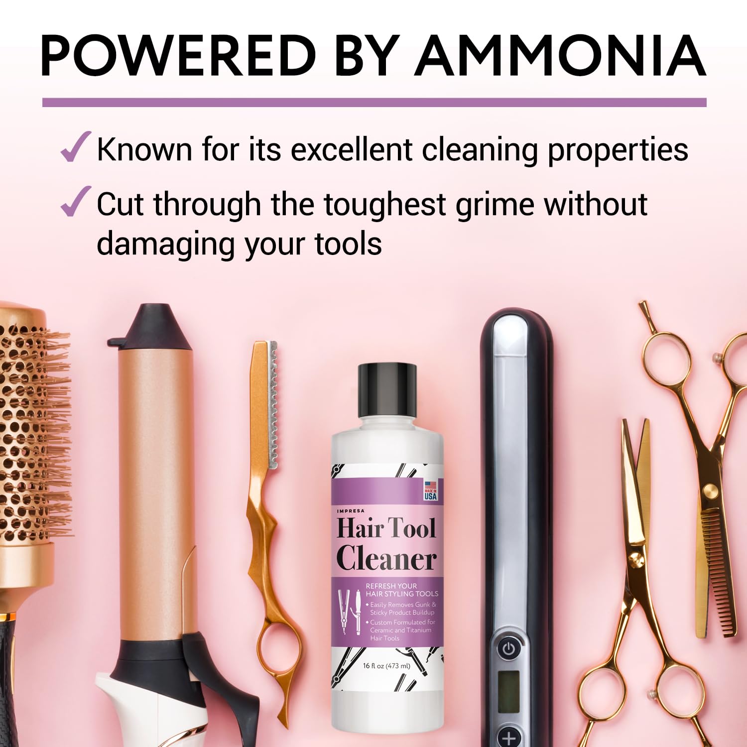 IMPRESA cleaner used on ceramic and titanium tools for even heat distribution.