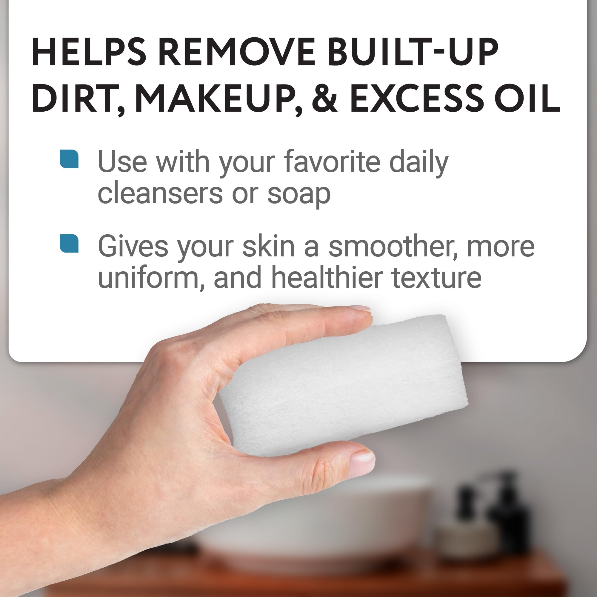 IMPRESA daily skincare routine with exfoliating pad used during cleansing
