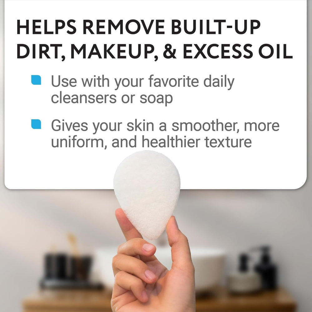 IMPRESA hand using facial sponge during routine for thorough cleansing.
