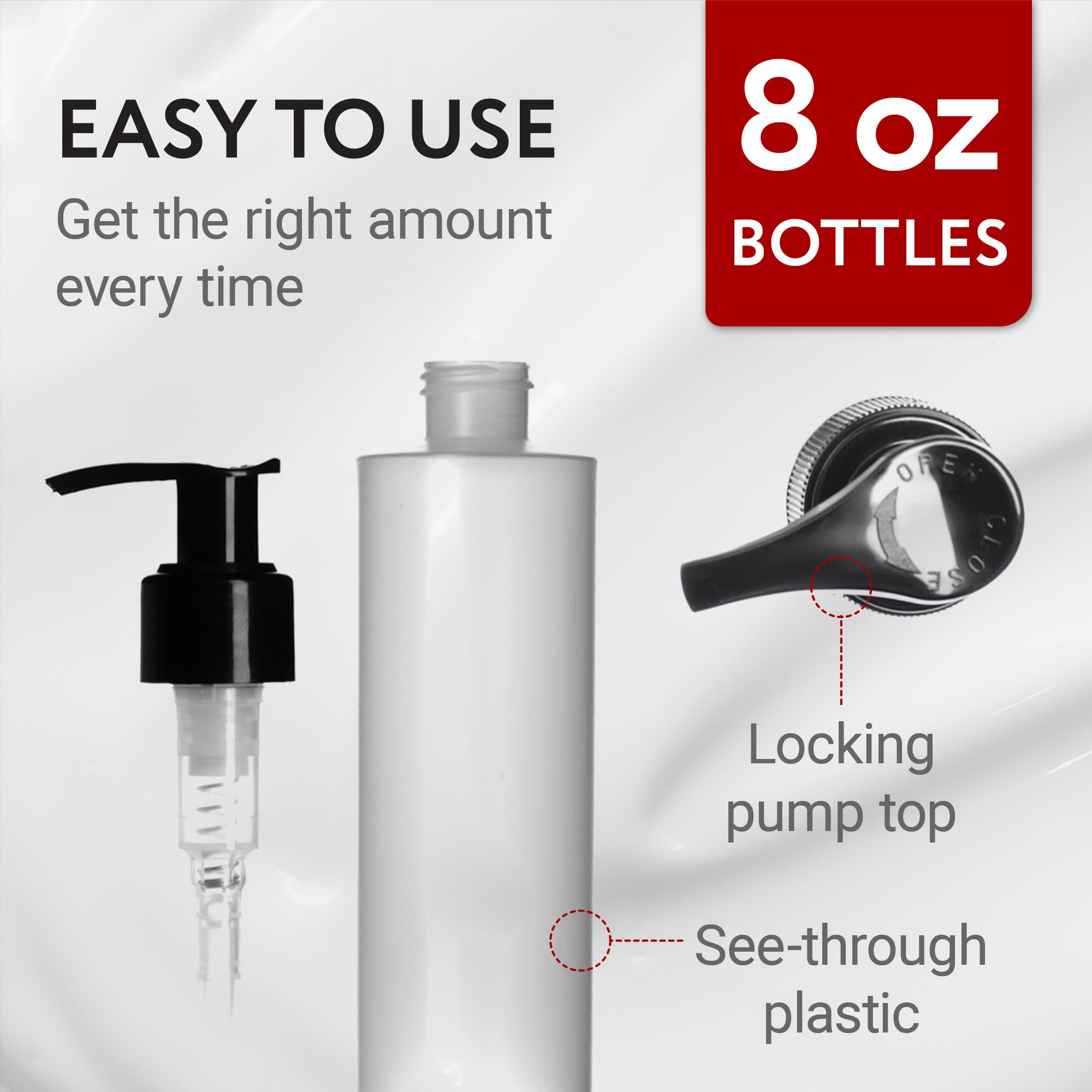 IMPRESA plastic pump dispenser bottle lotion application demo, smooth pump and precise dosing.