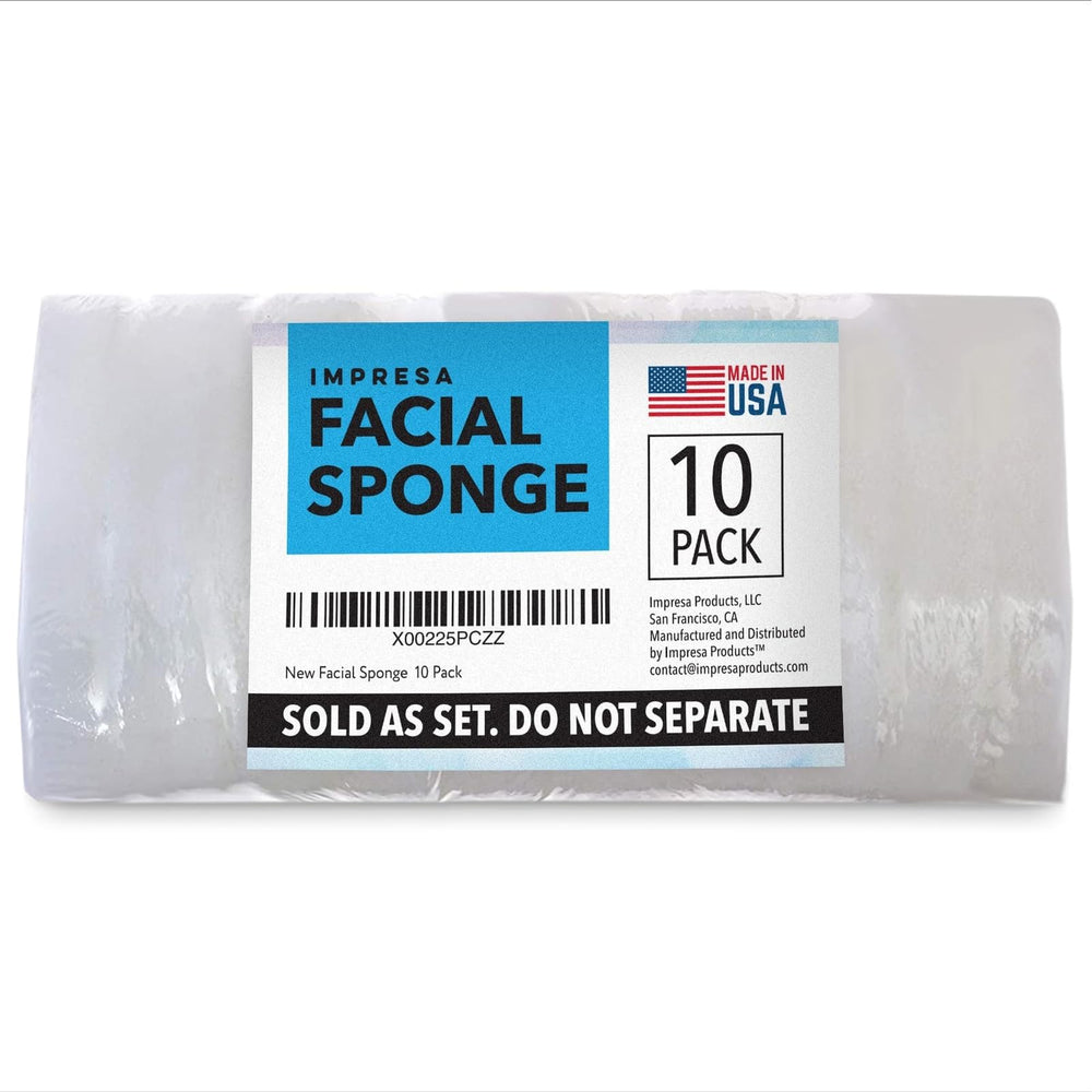 IMPRESA sponge paired with cleanser for optimized cleansing routine.