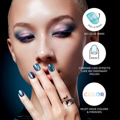 imPRESS Color FX Wonder chrome finish on sample nails