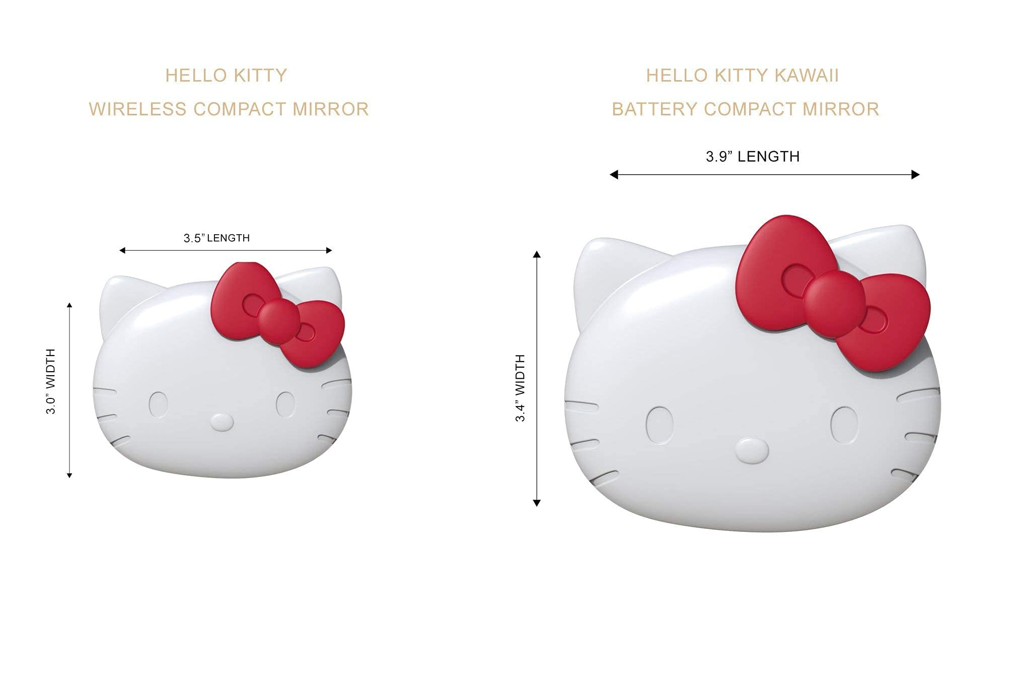 Impressions Vanity Hello Kitty compact mirror with touch sensor for easy brightness control