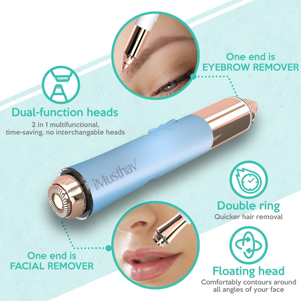 iMusthav 18k gold-plated blade close-up for gentle, accurate hair removal.