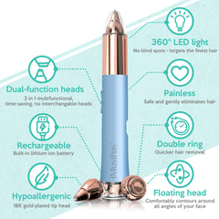 iMusthav mini 13mm facial-remover for fast, painless smoothing.
