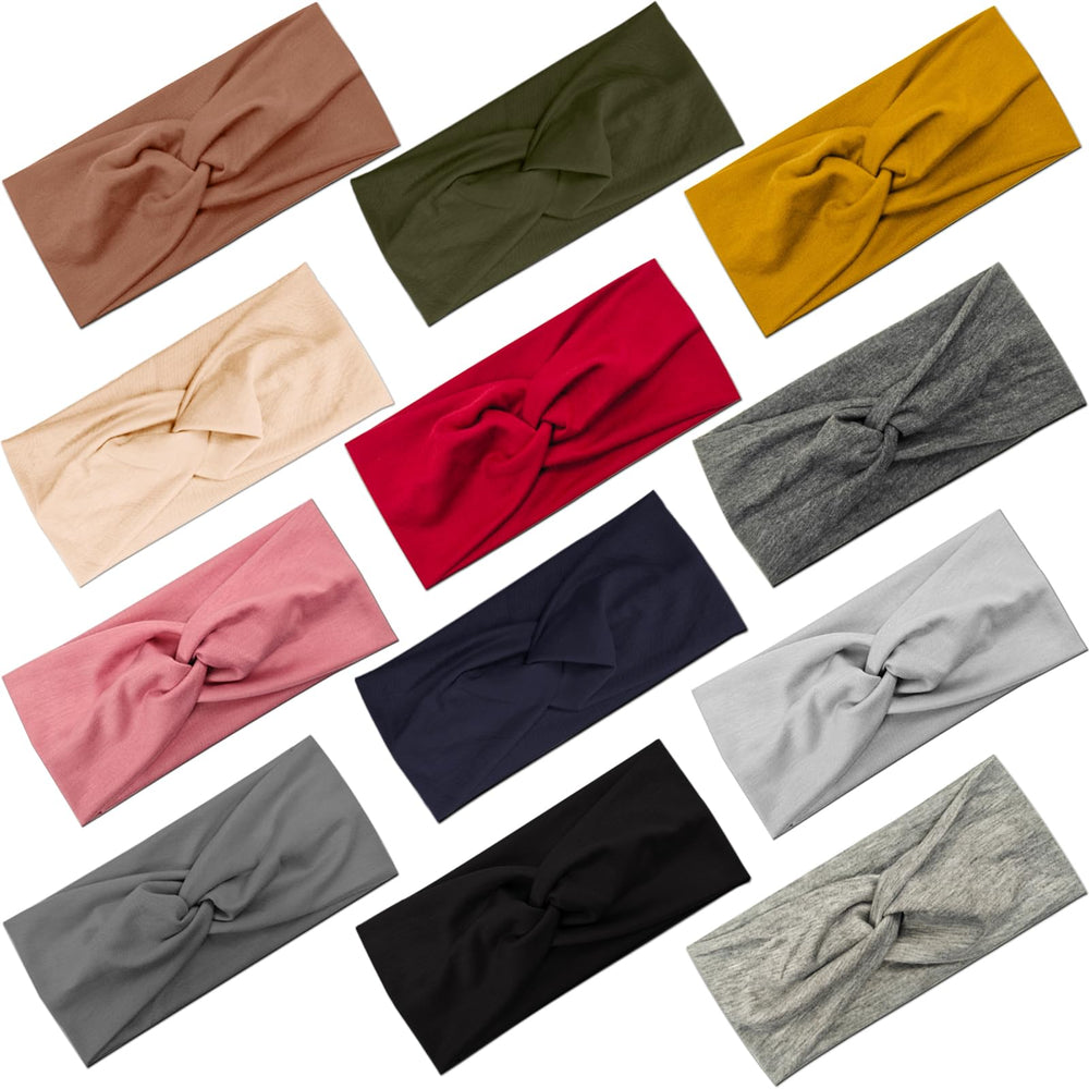 IMYORT 12-pcs headband set overview showing vibrant colors for workouts and daily wear