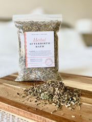 In His Hands Herbal Postpartum Bath bag ready for use, soothing recovery and relaxation.