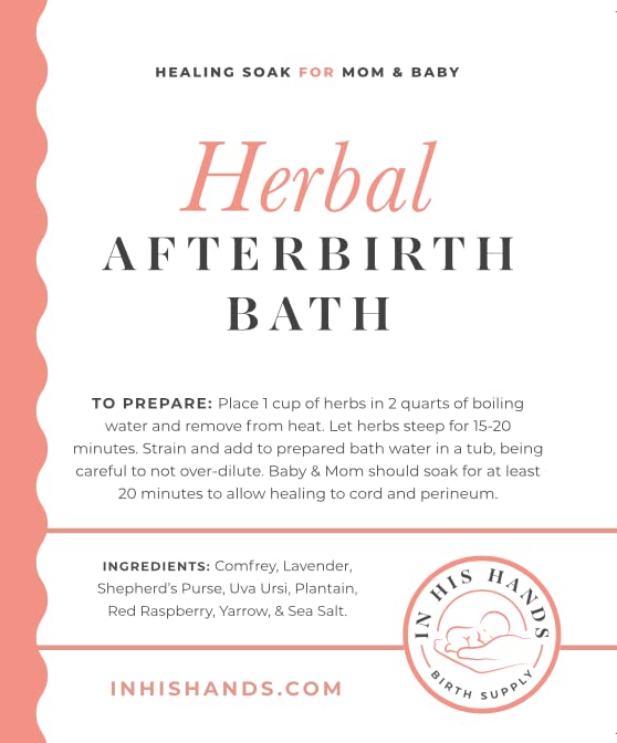 In His Hands Herbal Postpartum Bath ingredients closeup featuring comfrey and lavender for gentle healing rituals.