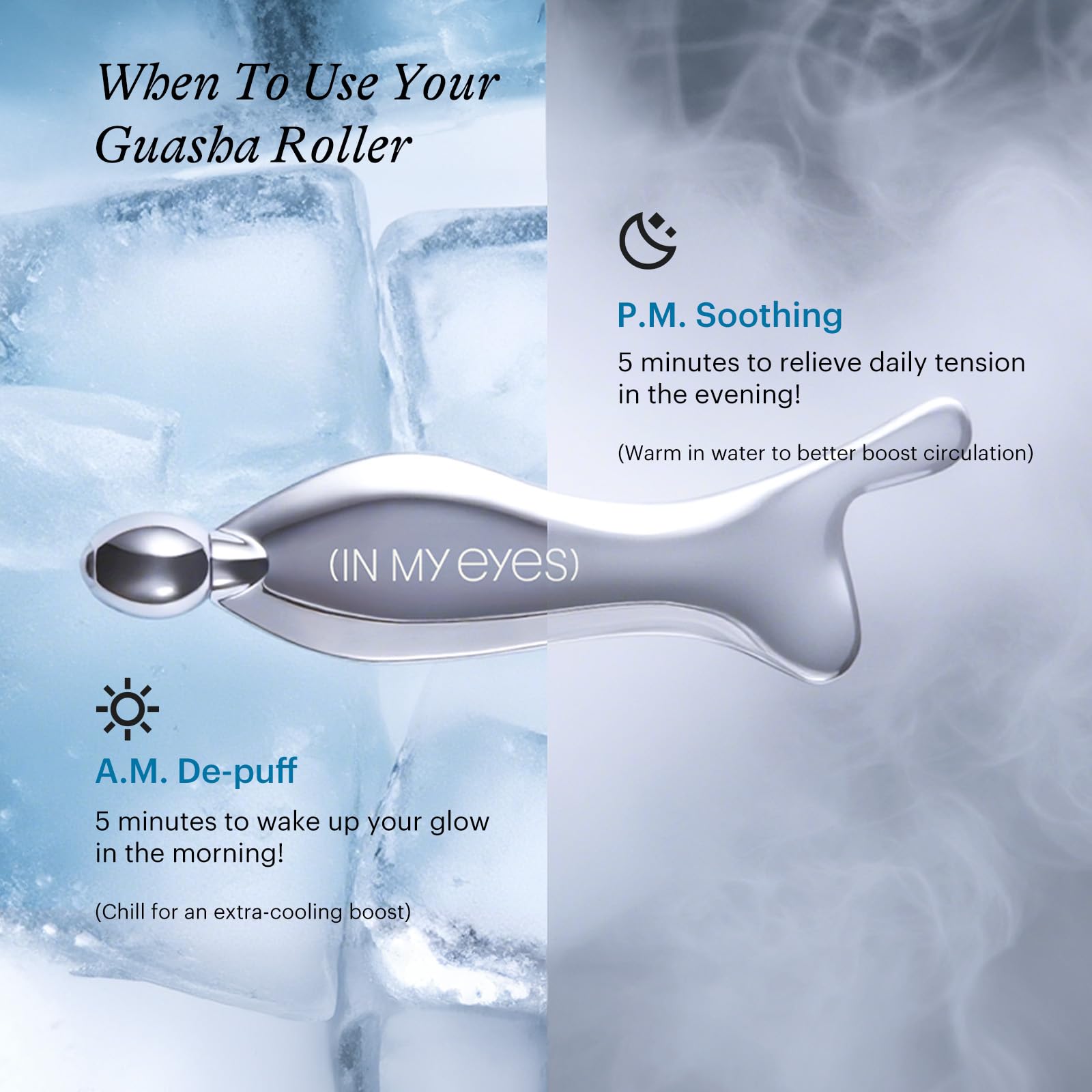 In My Eyes gua sha on-the-go design fits a bag for quick refresh.