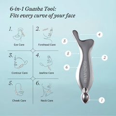 In My Eyes gua sha stainless-steel surface for cold and hot therapy routines.