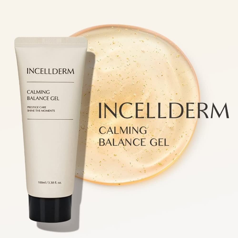 INCELLDERM Riman Balance Gel bottle close-up emphasizes gentle, skin-friendly formula.