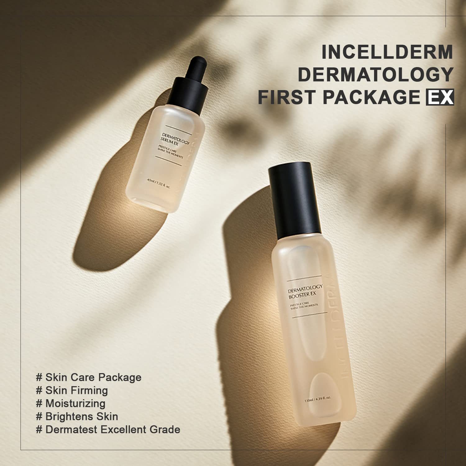 INCELLDERM Riman EX serum bottle nourishing drops for smooth, even tone.