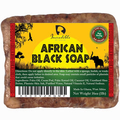 Incredible BY NATURE African Black Soap bar 1lb for skin cleansing.