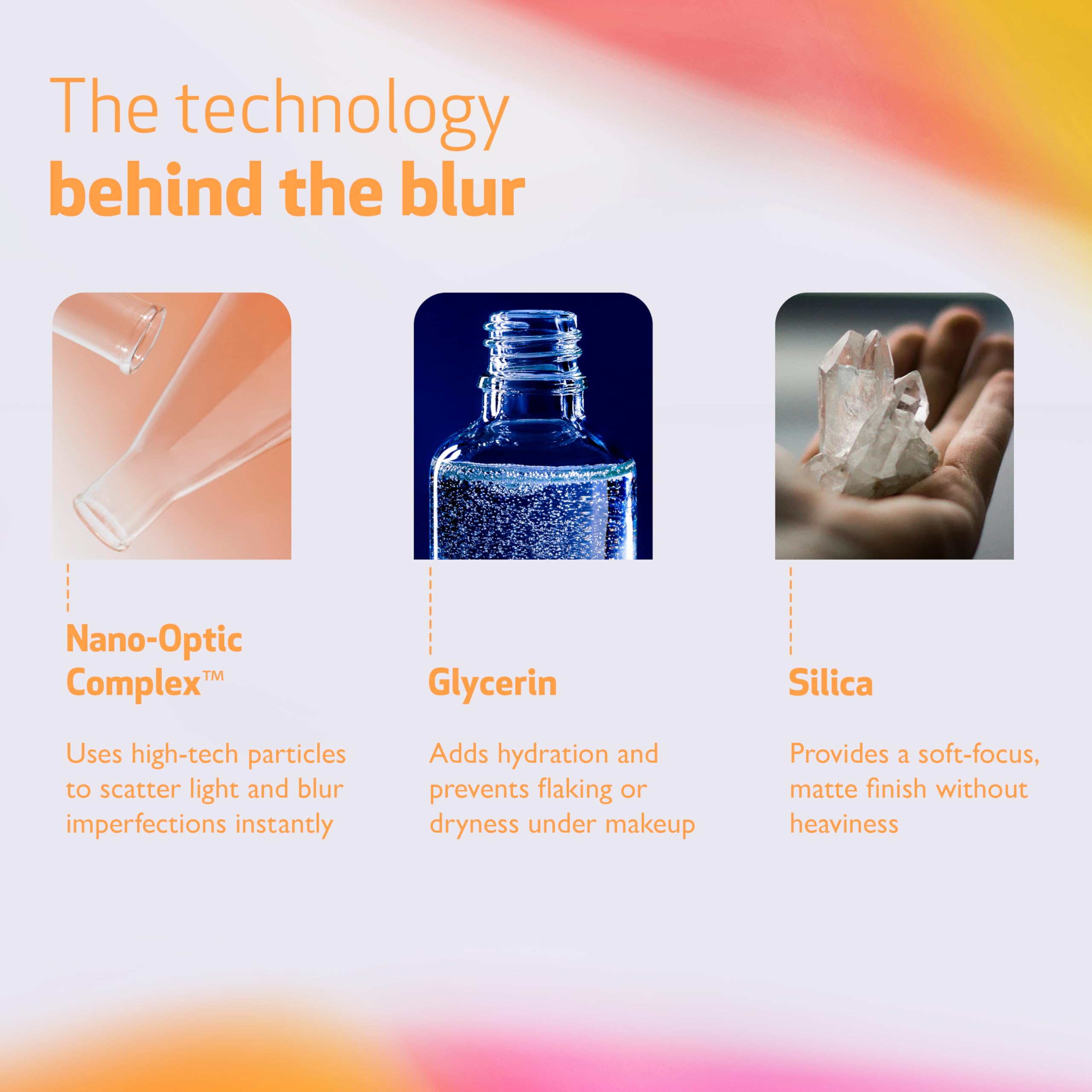 Indeed Nanoblur nano-optical technology image conveys advanced light diffusion for instant blur.