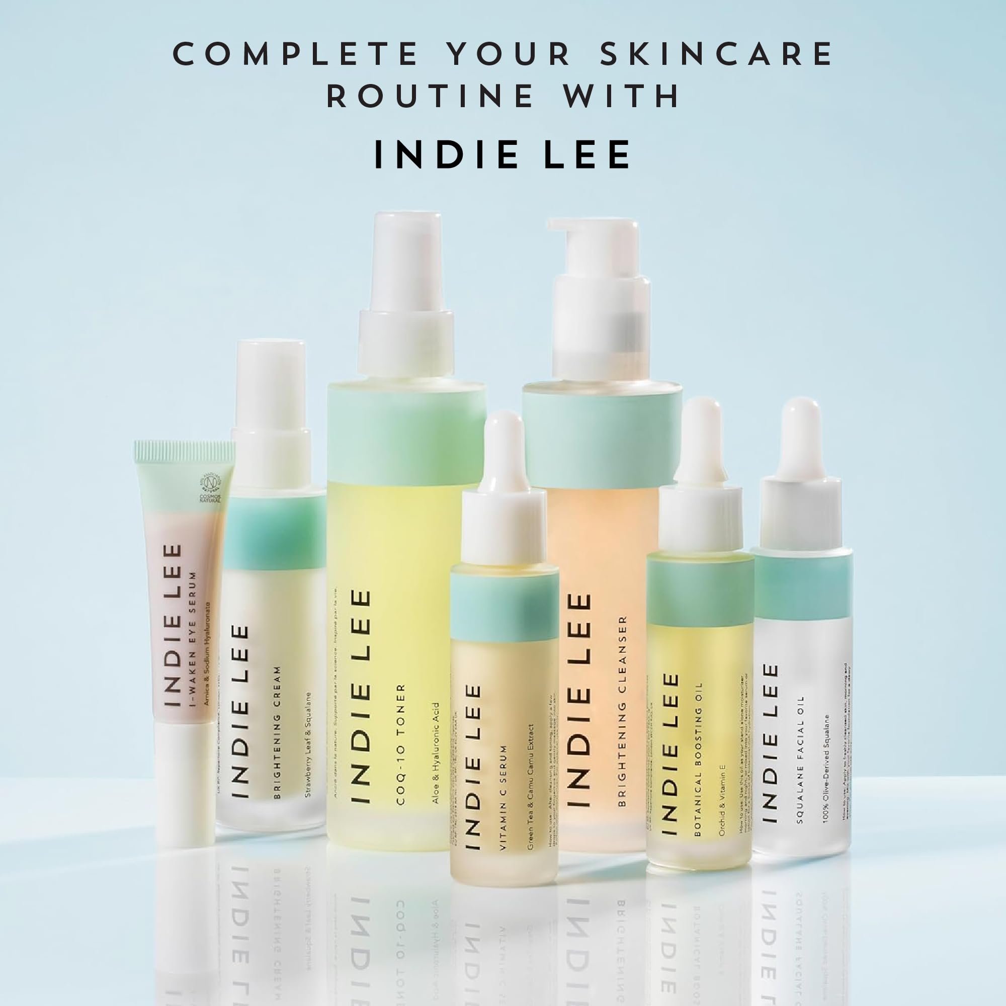 Indie Lee Cleanser applying massage action on skin demonstration.