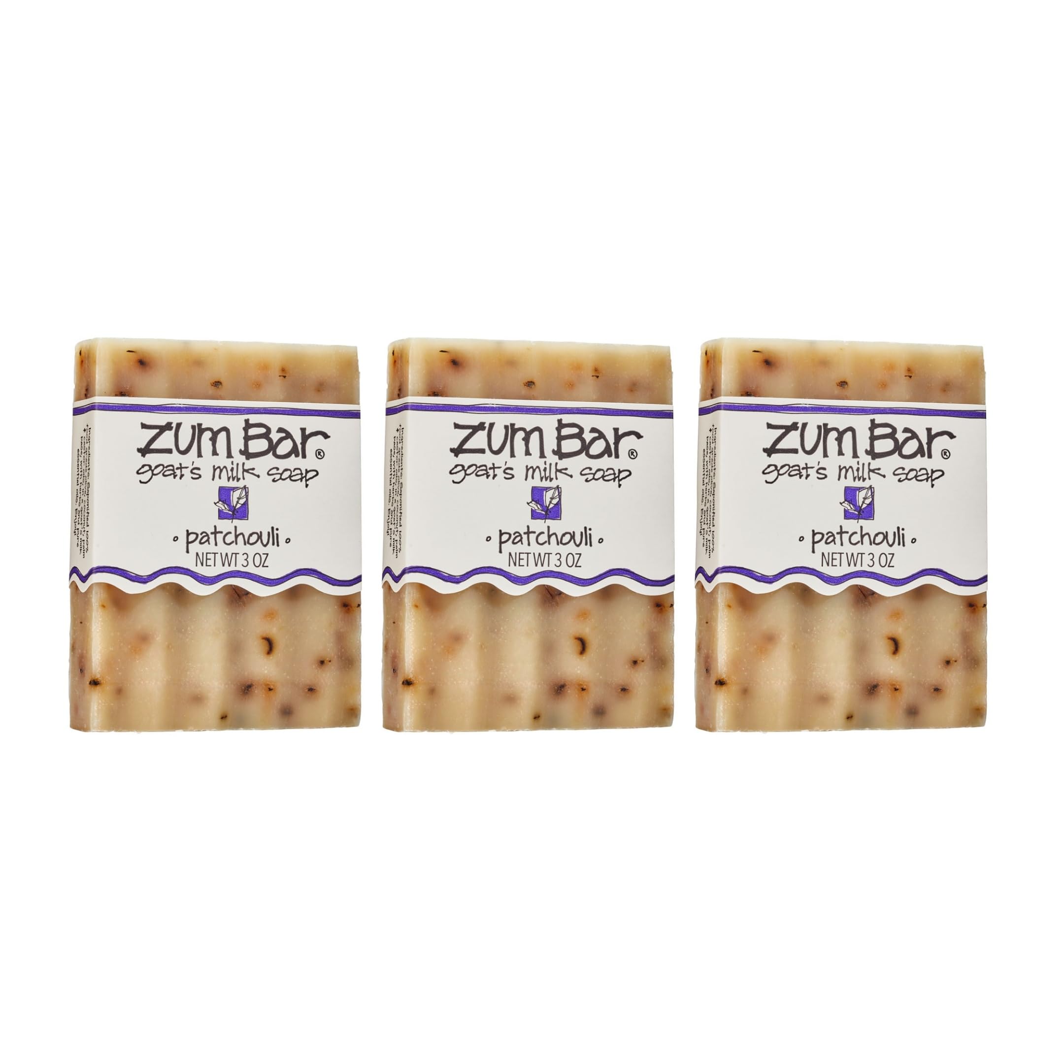 Indigo Wild Goat's Milk Soap Patchouli bar close-up for everyday cleansing with earthy aroma.